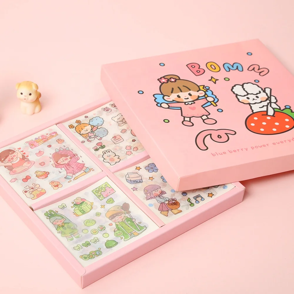 journal sticker scrapbooking Custom Stationary Vintage Deco Sticker Rub On Transfer Handicraft Diary Album DIY Art and Craft