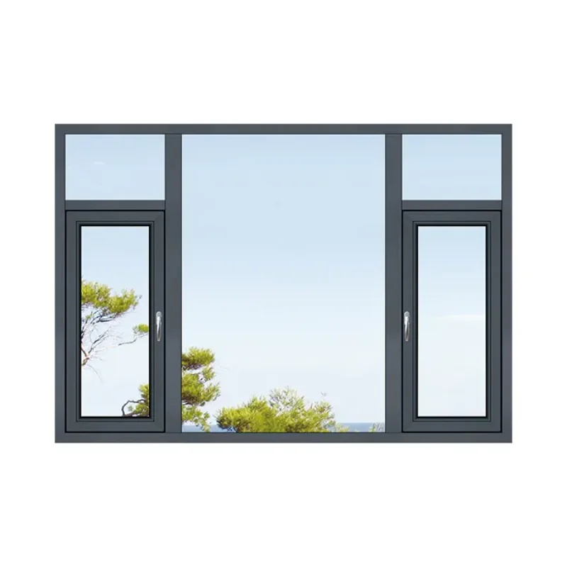 Hurricane Impact Aluminum Casement Windows Thermal Break  Window Double Toughened Glass With Screen Netting for house