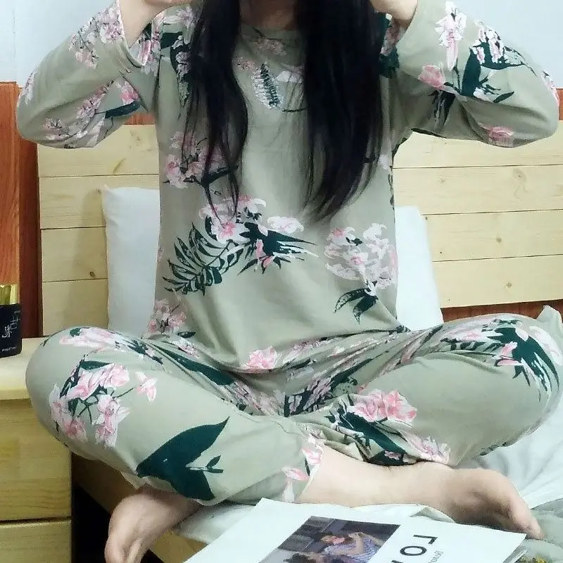 China Supplier Gray Lily Family Matching 2 Piece Night Wear Pajamas Set