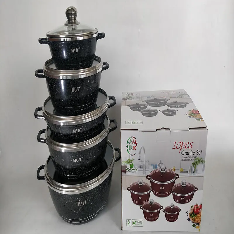 High Quality Non-Stick Cookware Set 10 PCs Set Household Aluminium Wok Soup Pot Cookware Combination Gas Stove Pots Set