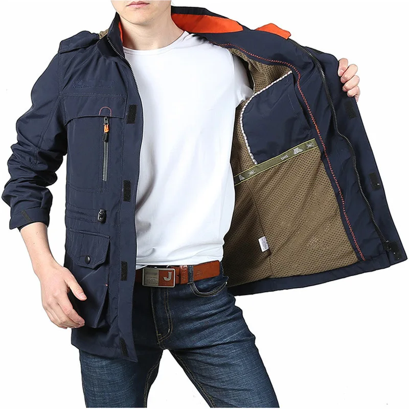 custom bomber jacket men spring  outdoor windbreaker plus size jackets for men
