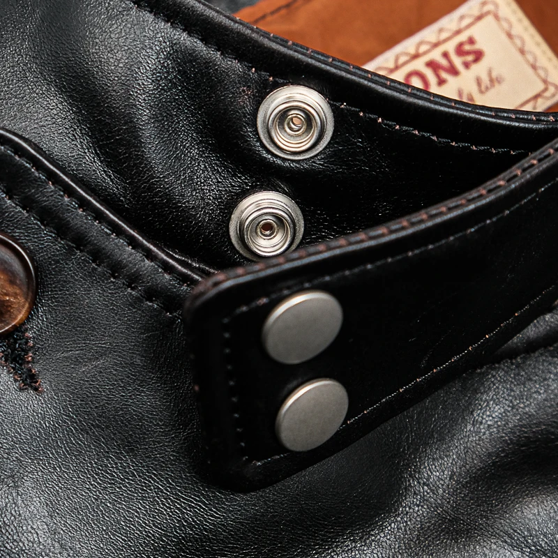 Tea Heart Horse Top Layer Genuine Leather Polish Imported Leather Embryo Classical Motorcycle Leather Jacket