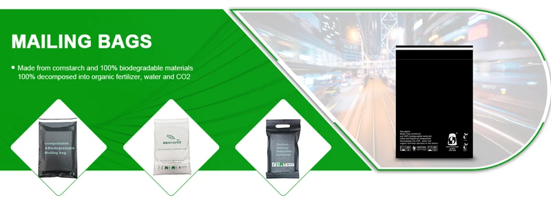 custom printed corn starch made biodegradable eco friendly plastic mailing courier bags with logo