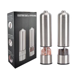 Hot Selling One Handed Push Button Peppercorn Electric Salt and Pepper Grinder Set For Kitchen