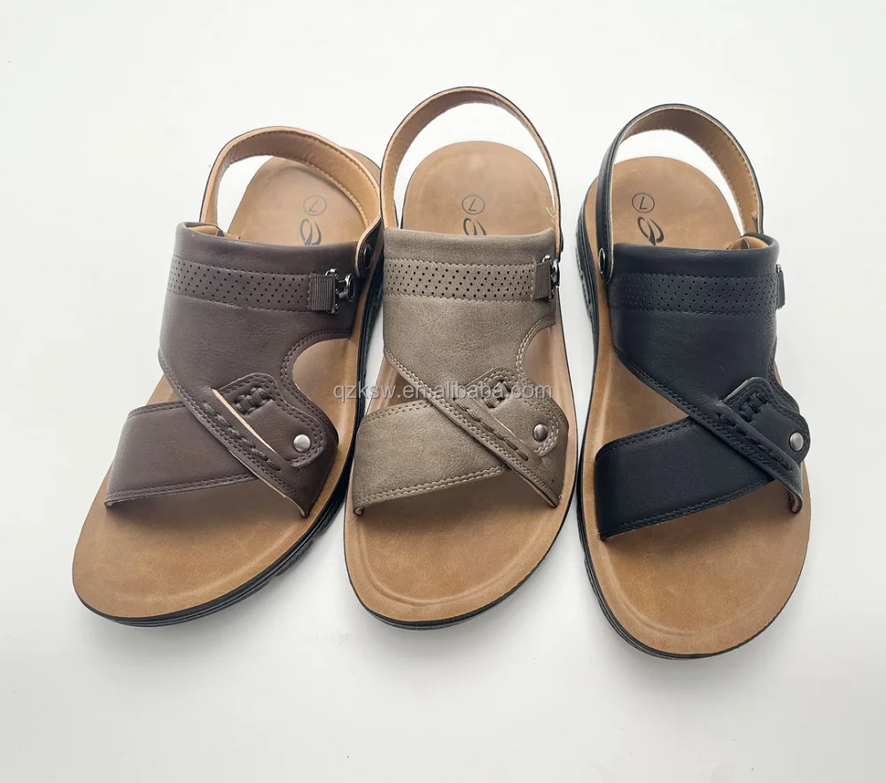 Hot sales New design Anti slip PU outsole Mens flat sandals slipper shoes