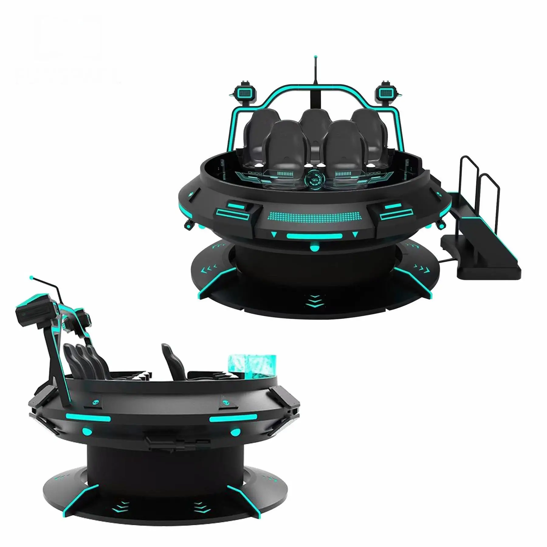 Indoor Amusement Park Virtual Reality 360 Rotating Chair 5 Seats Cinema Flying Shooting Game Simulator