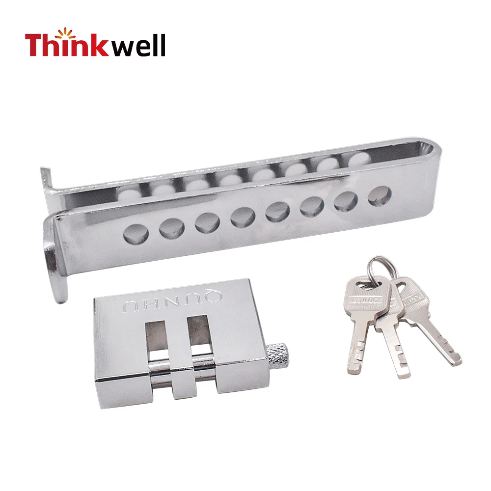 8 Holes Clutch Lock Brake Pedal Lock Stainless Steel Anti-Theft Safety Device with 3 Keys for Cars, Trucks, Vans, SUV
