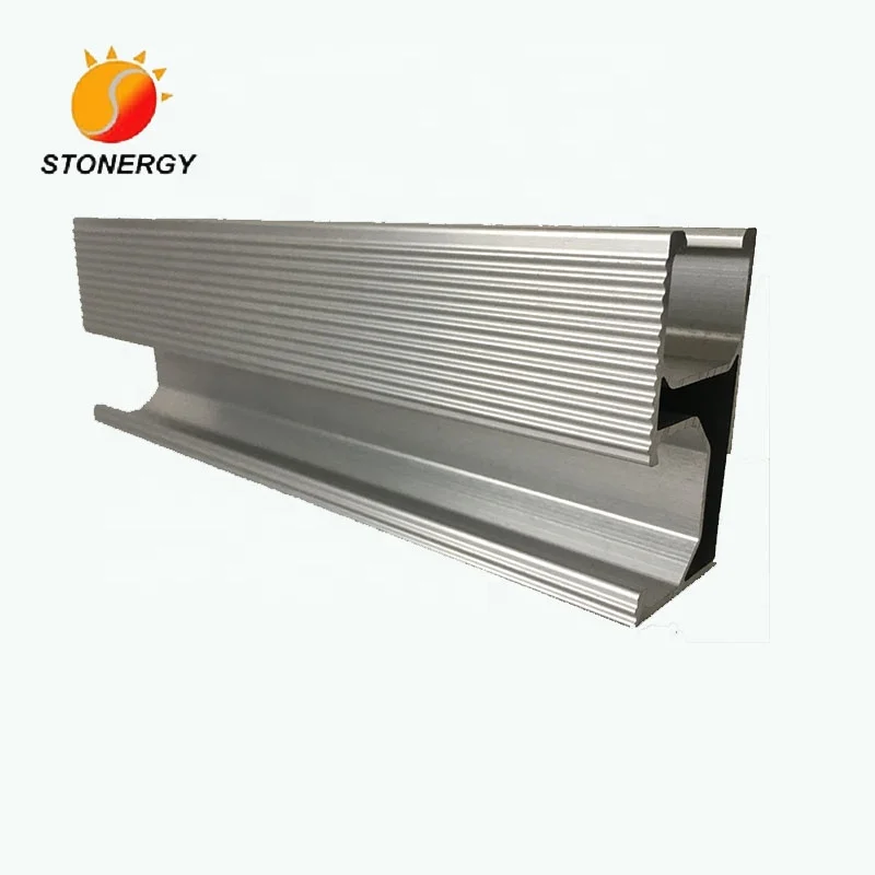 Коммерческий Монтажный кронштейн для солнечной панели, алюминиевая направляющая, поддержка из анодированного серебра, установка солнечной панели, крыша