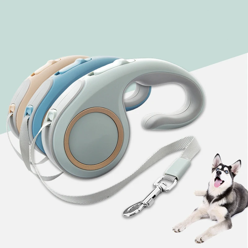 Rarewe Heavy Duty Custom Logo Adjustable 5M Durable Lead Extension Strap Nylon Automatic Retractable Pet Dog Leash For Puppy