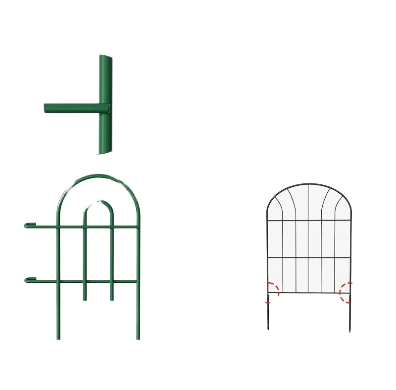 Decorative Garden Iron Fence Rustproof Green Iron Landscape Wire Folding Fencing Flower Bed Animal Barrier