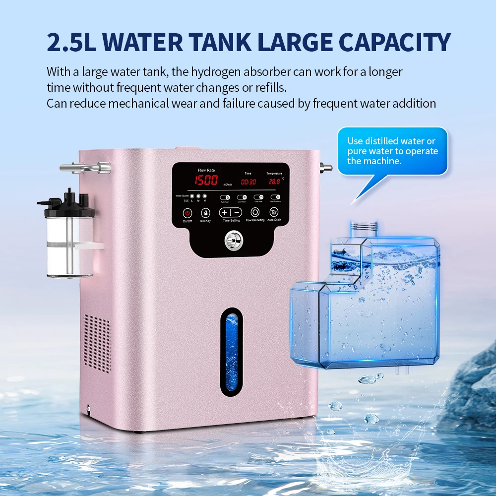 Suyzeko Professional 1500ML/Min Hydrogen Oxygen Generator Electrolyzer SPE PEM Technology H2 Breath Machine
