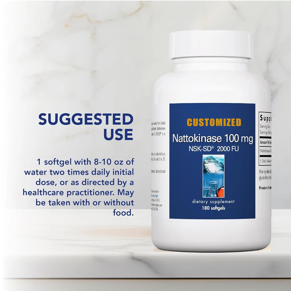 Private Label Nattokinase Supplement Natto Extract Softgel Nattokinase Soft Capsules for Overall and Circulatory Support