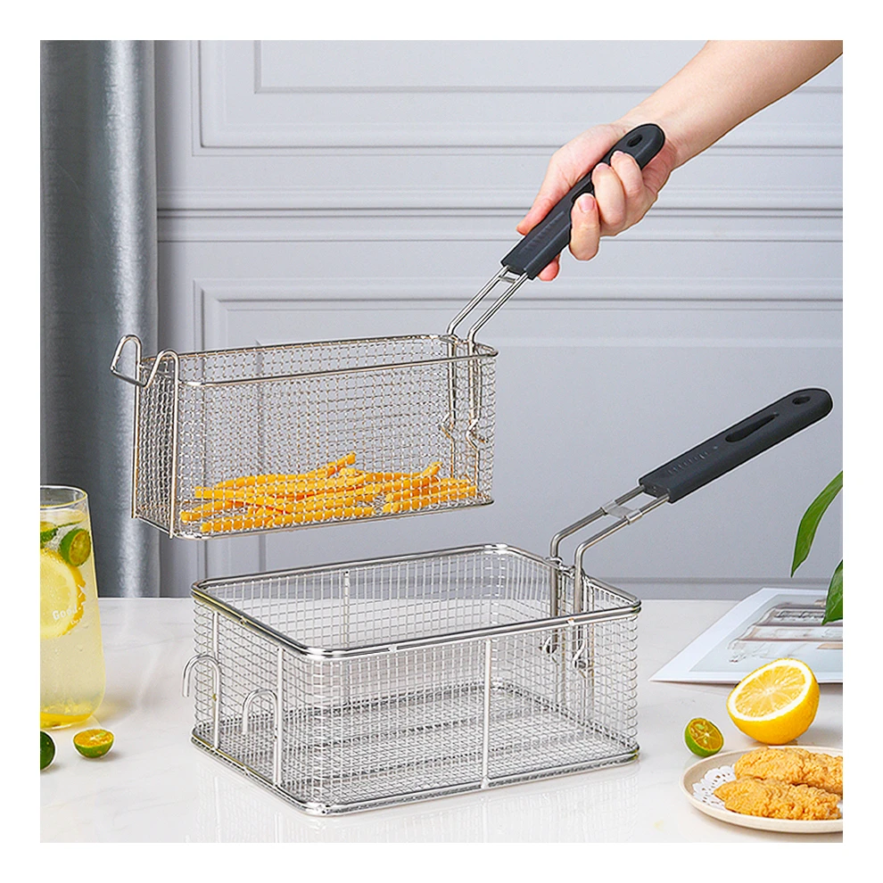 OEM Frying Strainers Manufacturer Stainless Steel Commercial Supplier Wholesale Food-grade Heavy Duty High Quality Fryer Basket