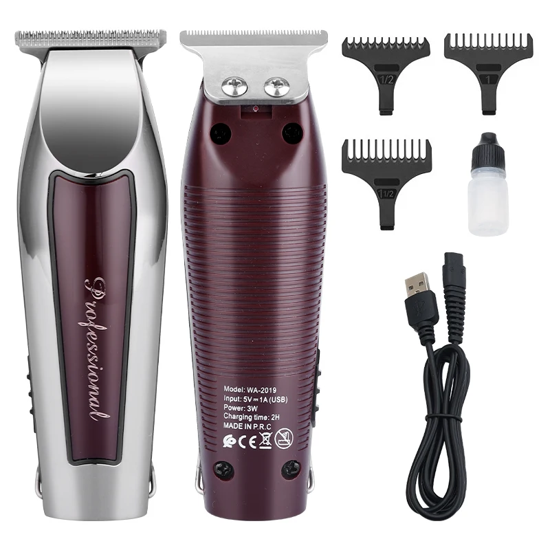 Professional usb rechargeable 0mm barber hair cutting machine electric hair clippers trimmers with accessories limit comb