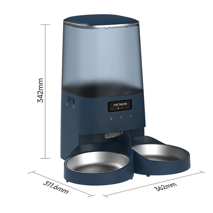 5l Auto Pet Cat Dry Food Dispenser With Clog-free Design Wifi Automatic Cat Feeder