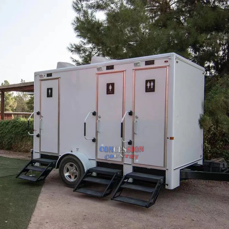 3 Station Mobile Luxury Toilet Trailer Portable Toilet Trailers Restroom Trailers