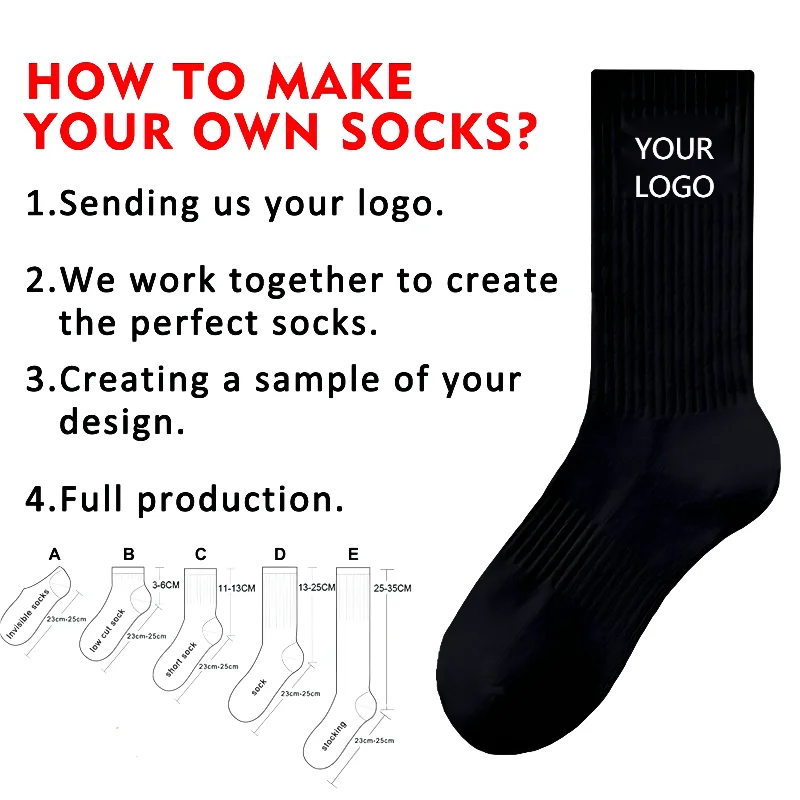 Free Mockup Design Low Moq Mens 100% Cotton Custom Logo Fitness Golf Athletic Socks Jacquard Knitted