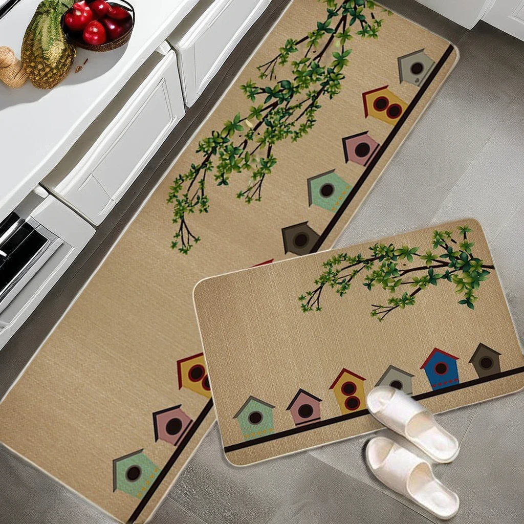 Oil-resistant Door Mat Carpet Flax Material Kitchen Mat Wholesale Custom Design Waterproof Novelty Adult Sisal Modern Rectangle