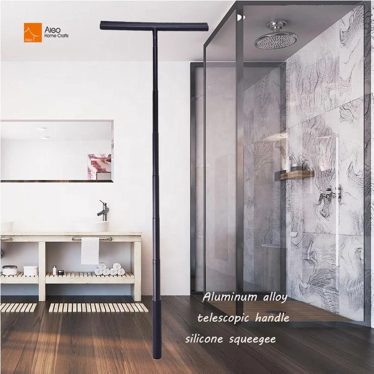 Black White Retractable Silicone Shower Window Squeegee cleaner wholesale floor glass telescopic squeegee Wipers table washer