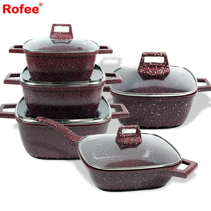 10pcs dessini cooking pots nonstick die casting cookware sets