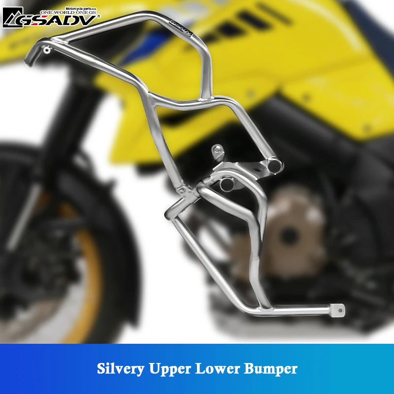 Motorcycle Engine Guard Crash Bar Frame Protector Upper Lower Bumper For DL1050XT