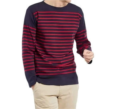 Black White Stripes Long Sleeve men Fashion Tshirt 100 Cotton Crew Neck Wholesale Bulk Small Minimum T Shirt
