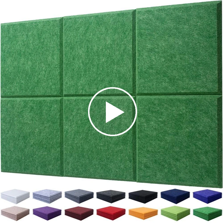 Multiple Colors Beveled Edge Sound Absorber Panels Polyester Sound Proof Padding Acoustic Treatment Panels