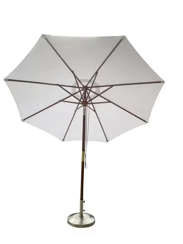Danlong 9ft Commercial luxury outdoor patio garden umbrella wooden parasol for restaurant