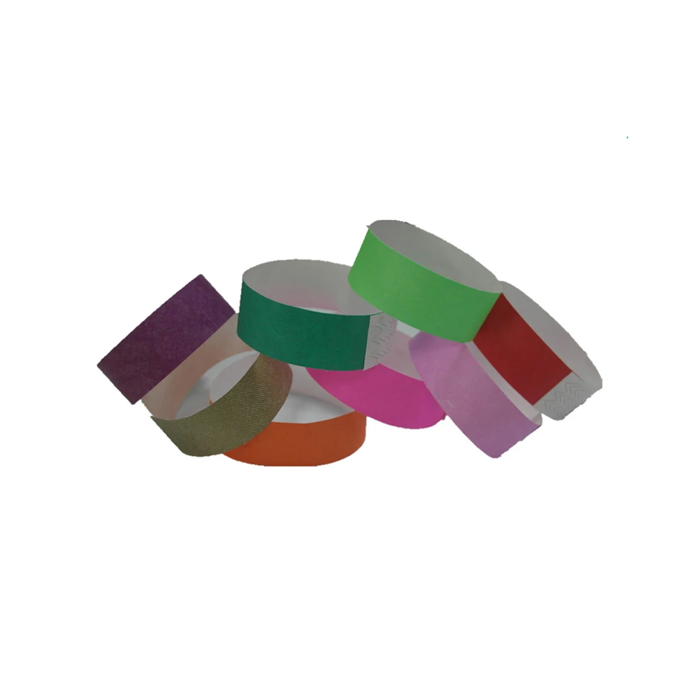 Customized Logo Cheap Disposable Waterproof Paper Printable RFID Tyvek Wristbands With Serial Number