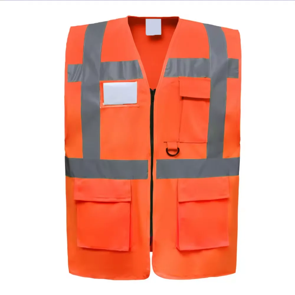 Wholesale Custom Logo Industrial Security Construction Work Safety Vest Reflective High Visibility Reflector Vest With Pockets