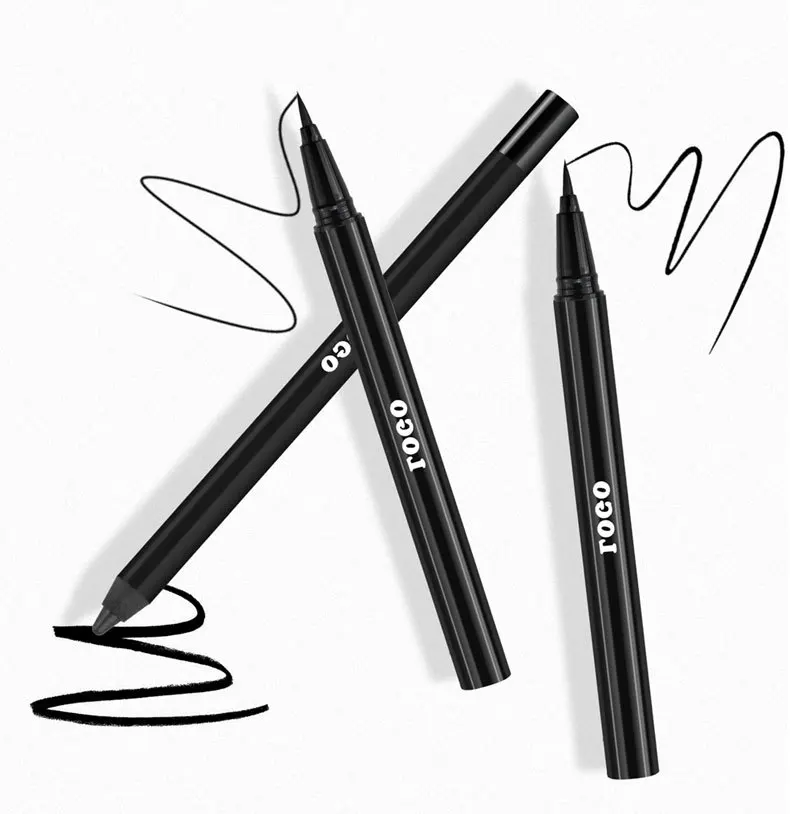 Makeup low moq waterproof private label long lasting eye liner pencil cruelty free vegan black liquid eyeliner pen