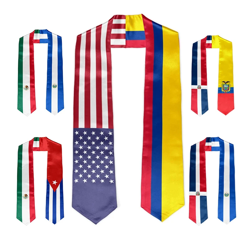 Graduation Satin Adult Student African Sashes Factory price Party Decorations Favor Kindergarten Graduation Stole sash scarf