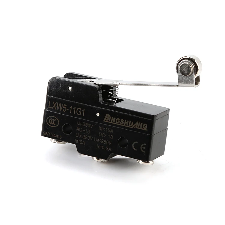 3A Laching Limit Switch  IP62 12V Waterproof Limit Switch With Long Roller Lever