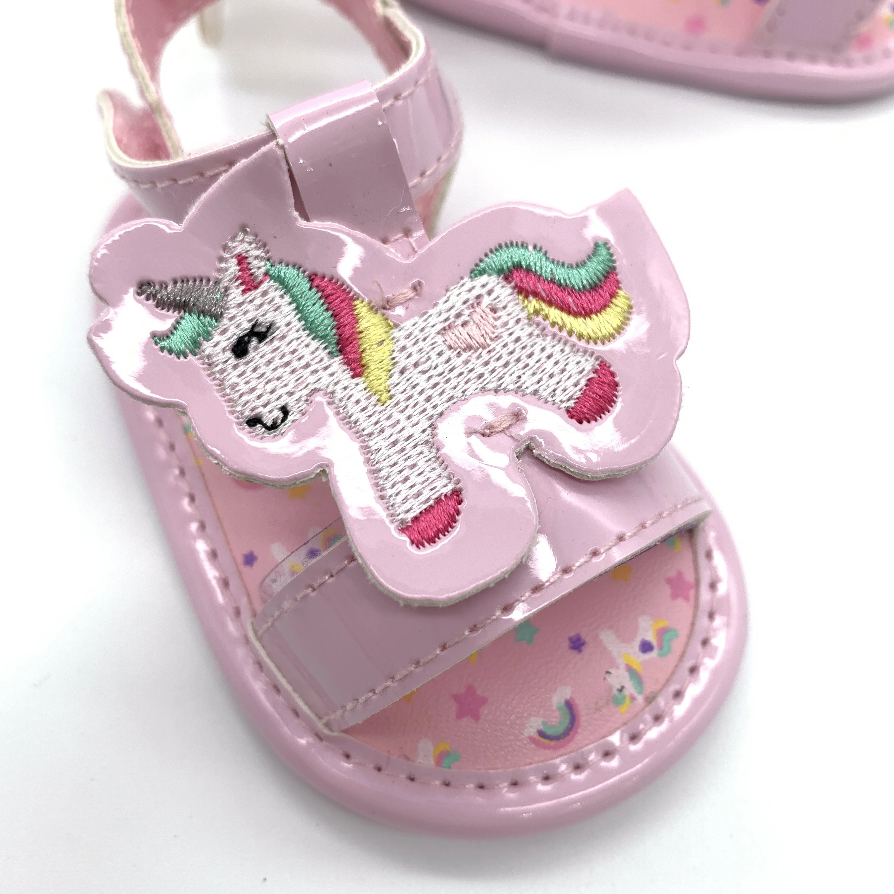  Summer Baby Cartoon Soft Bottom Newborn Toddler Shoes First Walkers Unicorn Monocerus Girl