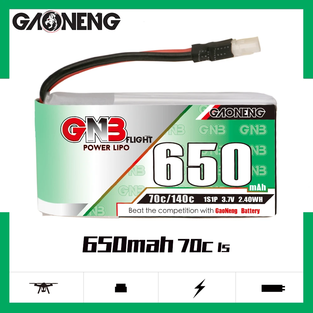 Аккумулятор GAONENG GNB 650 мАч 1S 70C 140C 3 7 в FPV LiPo Molex 51005 для дрона Micro Four Axis