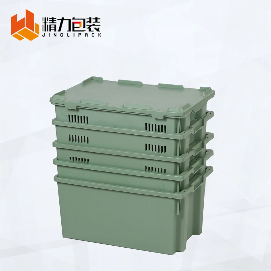 Low Price large nestable plastic fish containers storage box bin