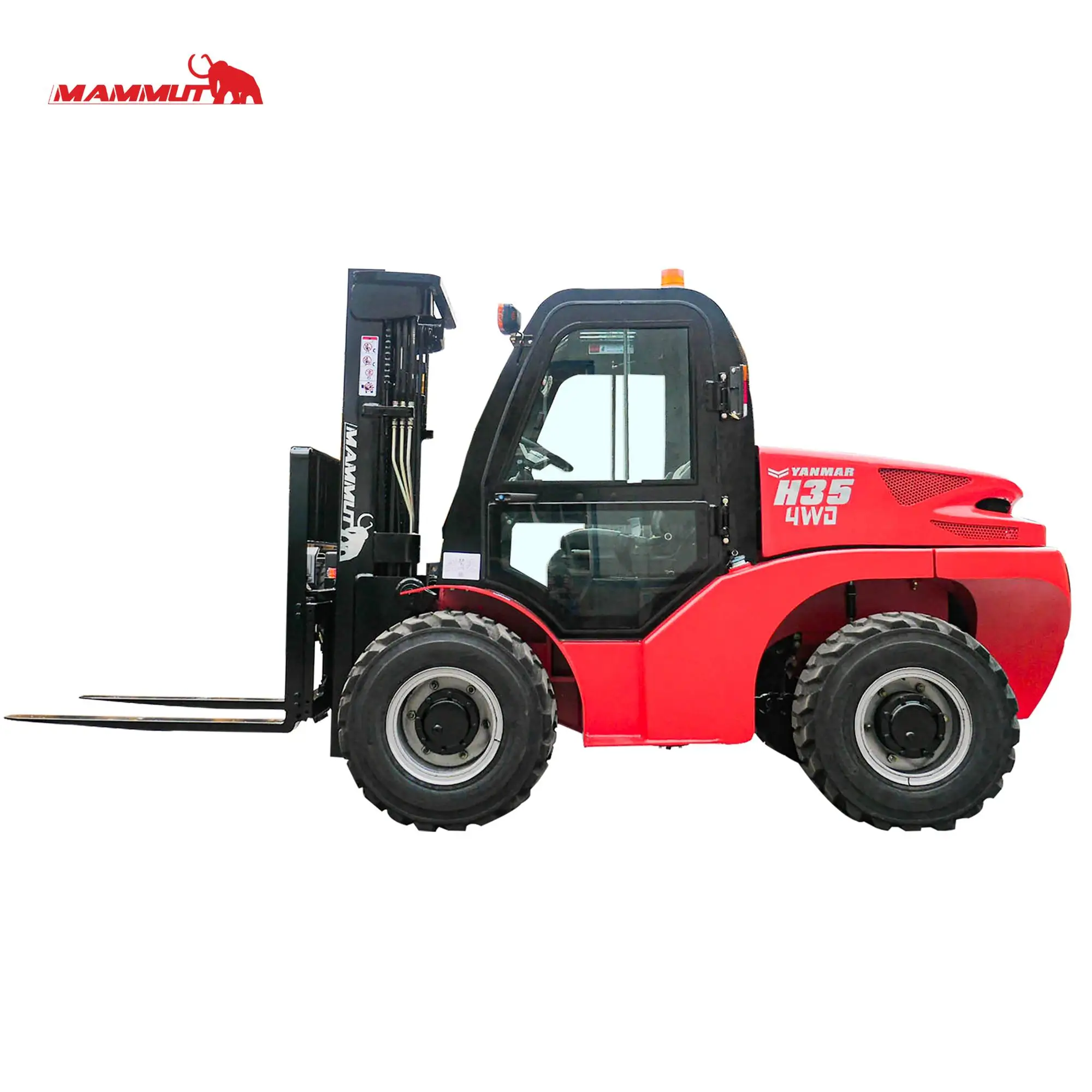 3.5ton 4*4 триплекс мачты 4500 мм Подъем дизельный двигатель Гидравлический вилочный погрузчик для пересеченной местности с вилы