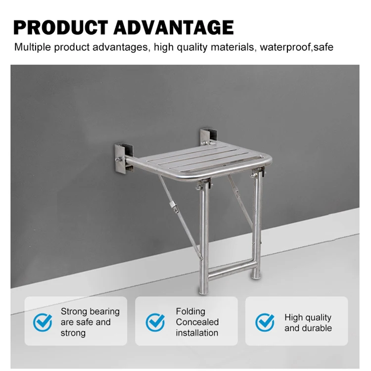 Bathroom Accessories Wall Mount Shower Stool Elderly Disabled Folding Shower Seat Shower Chair