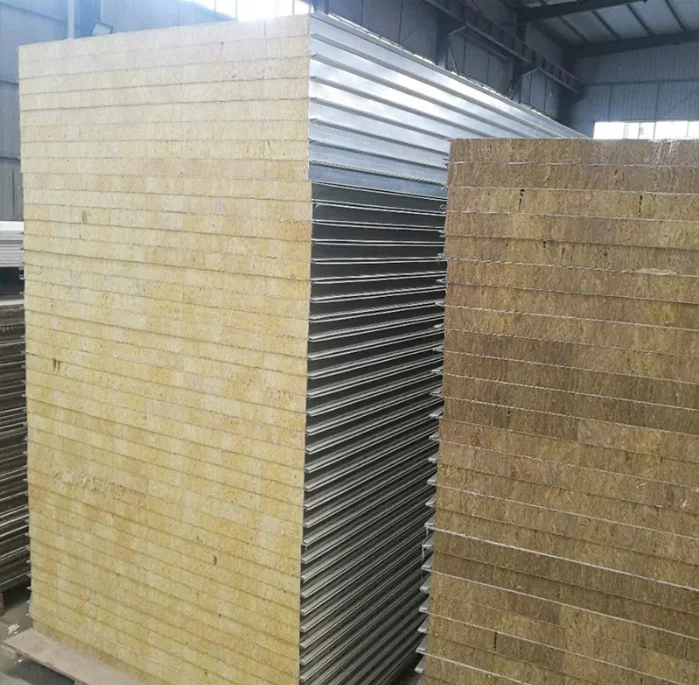 Customized CN;SHN Rock Wool Sandwich Clean Room Wall Panel Fireproof Aluminum Wall Panel Steel Building Hotel PU Mineral Wool
