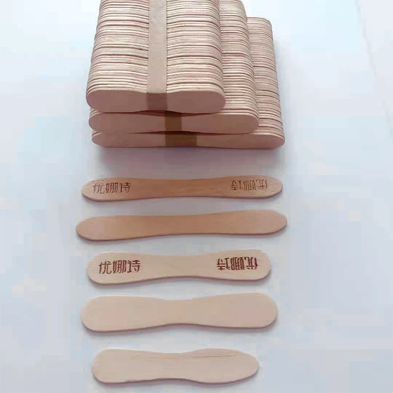 Eco-Friendly Laser-Cut Your Logo Customized Indispensable Smoothness Eco Birch Wooden Ice Cream Sticks