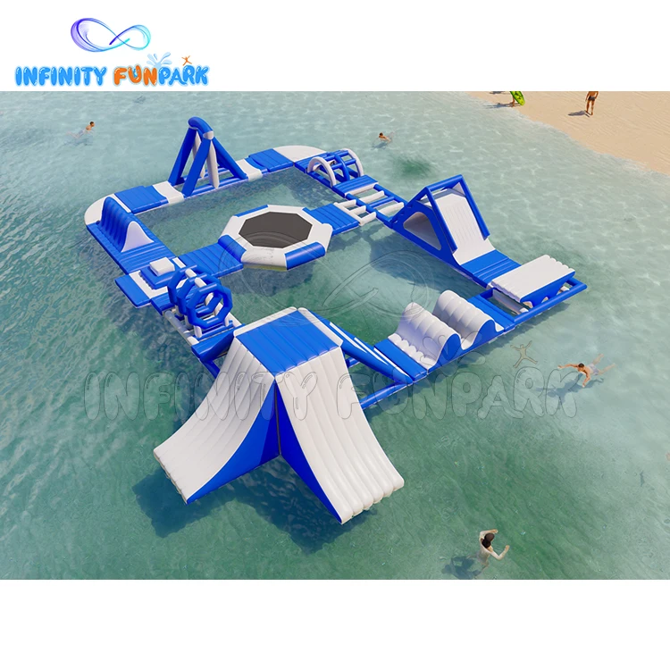 Floating Inflatable Water Slide Toys And Obstacle Course Aqua Park Water Ski Inflatable Water Park Amusement Equipment Iceberg