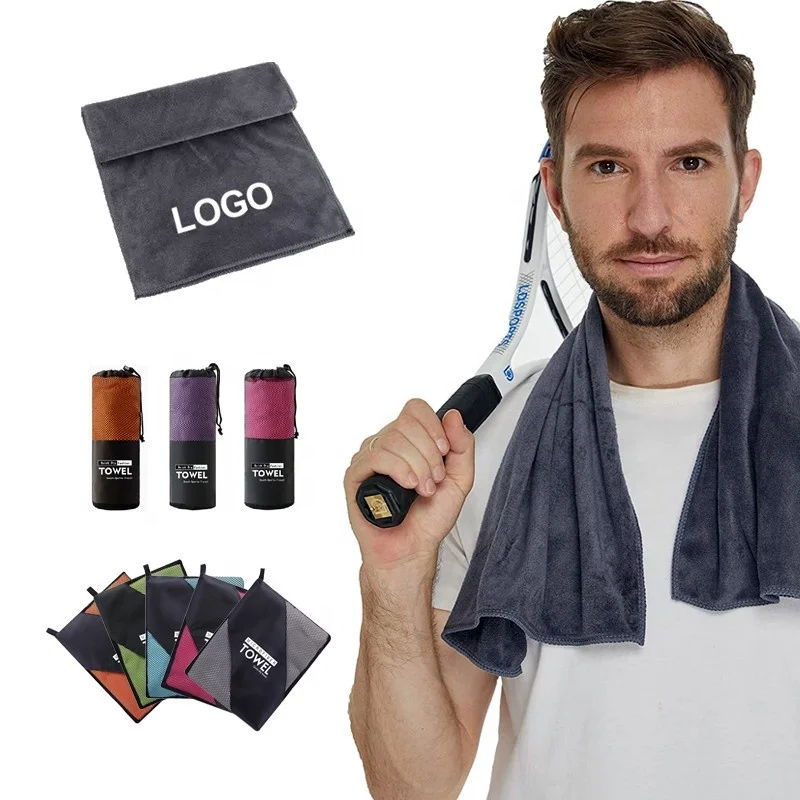 dry fit sport towel portable sport towel microfiber with mesh bag quick drying gym towel