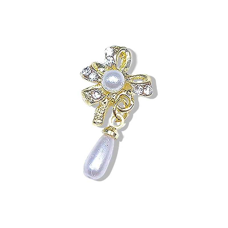 Nail Art Accessories Bowknot Flower Pendant Series 3D Alloy Diamond Nail Decorations
