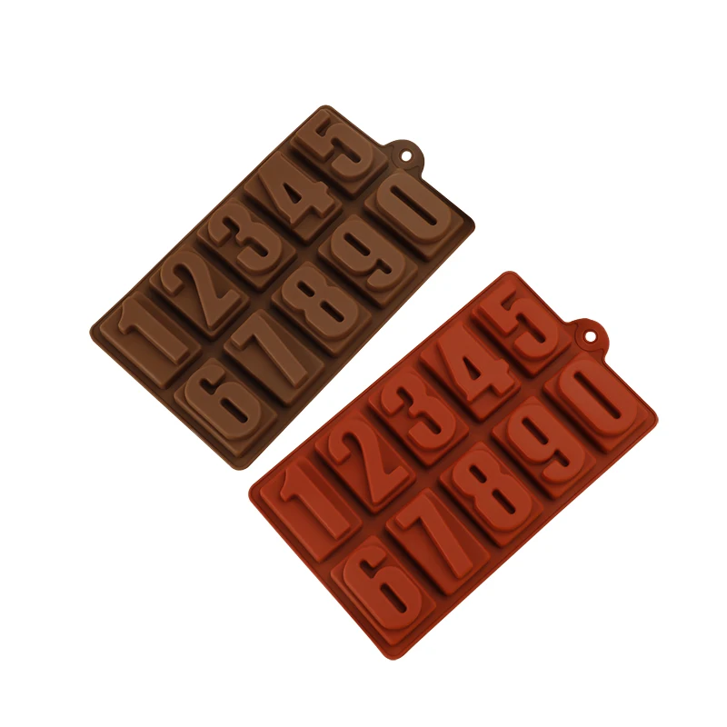 Numbers 0-9 Chocolate biscuit Cake Ice Grid DIY baby Food baking kit Food-grade silicone mold