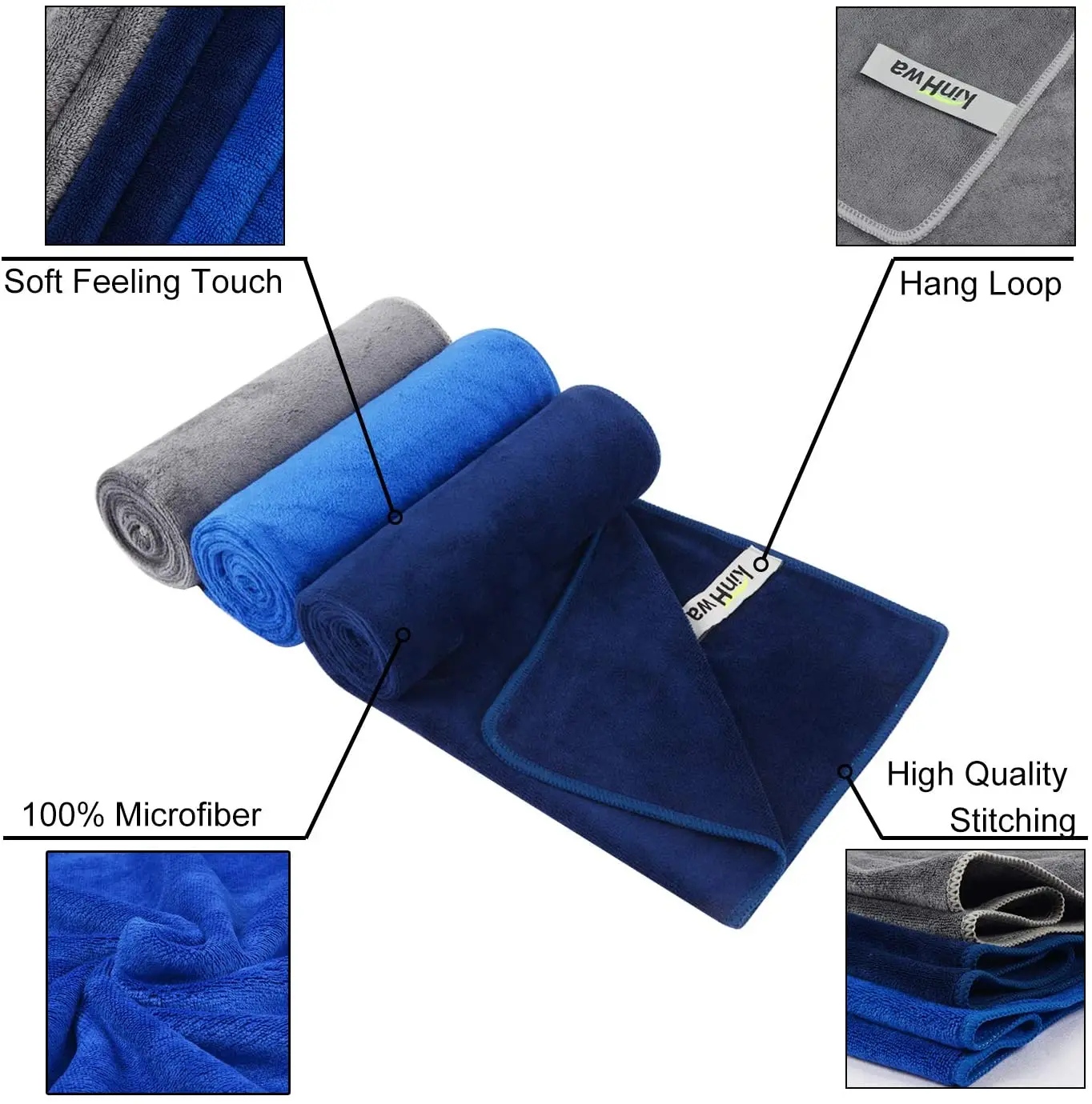 Wholesale  Microfibre Fast Dry Sport Gym Towel With Logo Custom