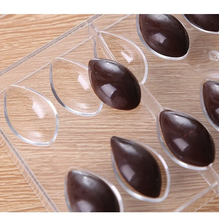 21 Cavities Water Drop Shaped Candy Making Molds Clear Polycarbonate Chocolate Mold