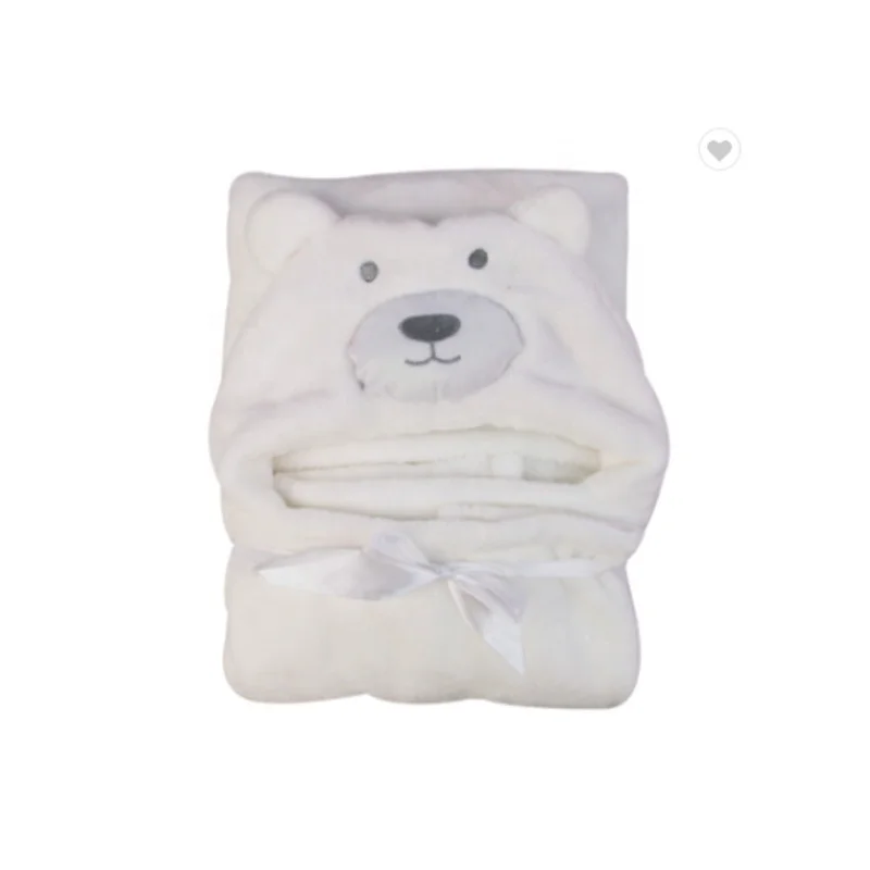 Cute Bear Face Baby Hooded Swaddle Blanket Newborn All Season Hooded Baby Blanket Cum Sleeping