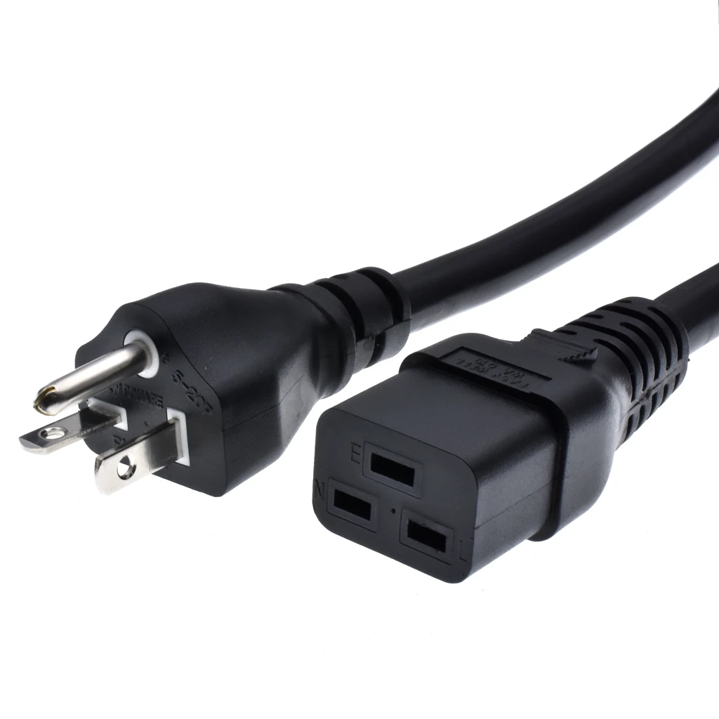 Американский шнур питания NEMA 5-20P к IEC C19 SJT 3X12AWG (20A 250V) 6 футов/1 8 м Удлинительный для PDU