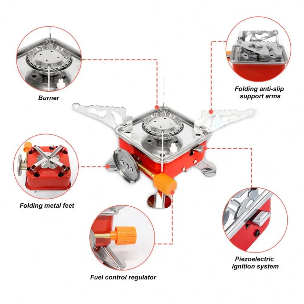 Baiyuheng Mini Gas Stove Portable Electronic Ignition Camping Hiking Cooker Burner  Gas Stoves for Picnic