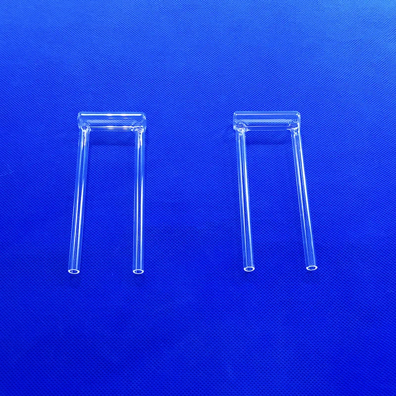 Transparent U Shape Quartz Test Tube Fused Glass Sampling Tube For Bet Chemical Analysis